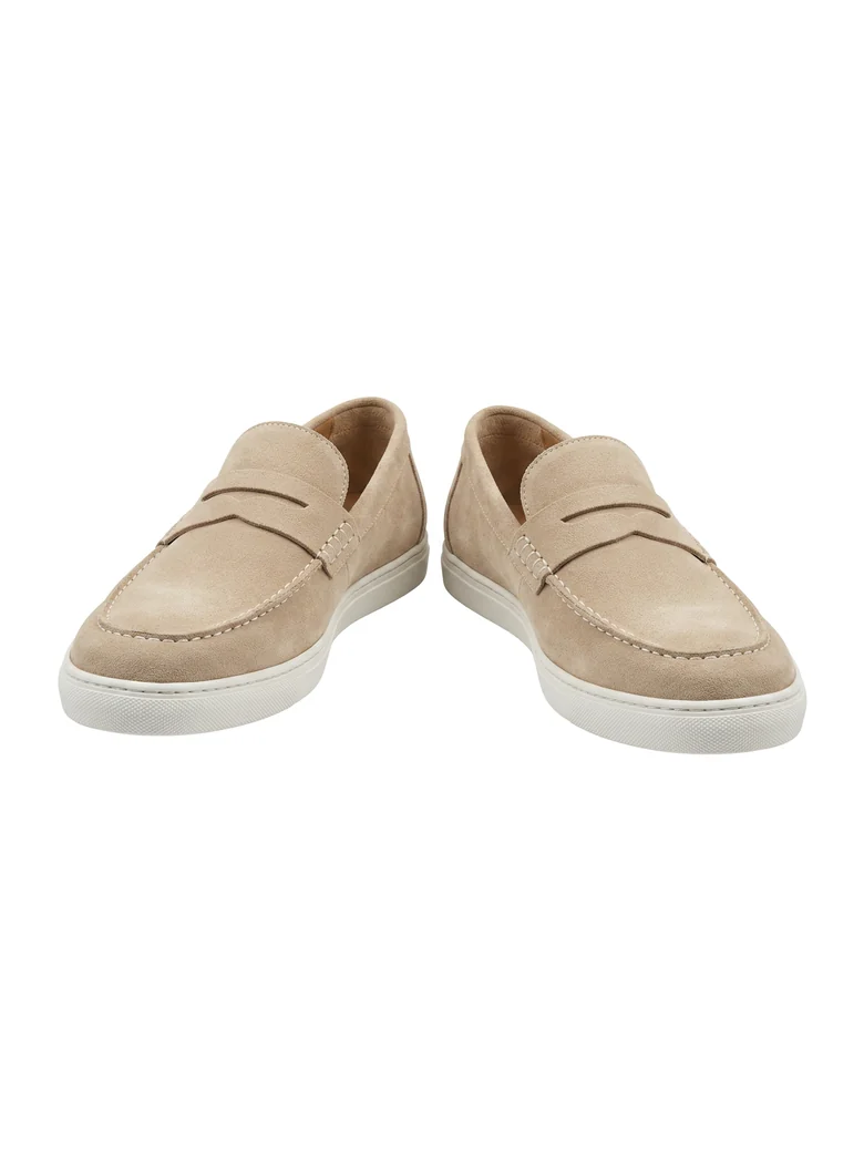 Bej süet loafer
